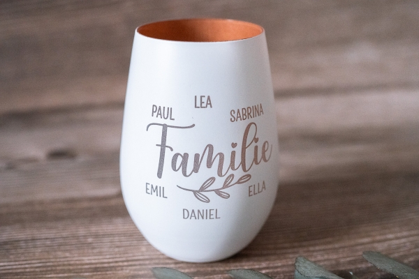 Windlicht / Teelichtglas Familie